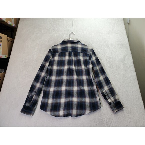 21 MEN Shirt Men Small Navy Multi Plaid Flannel 100% Cotton Collared Button Down - Picture 2 of 9